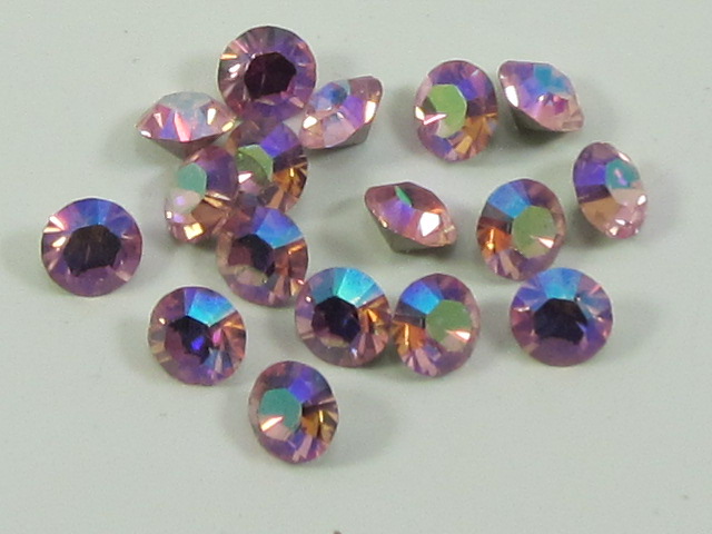 PP32 (4.0-4.1mm) 72pcs. LIGHT ROSE AB POINTED BACK European Rhinestones